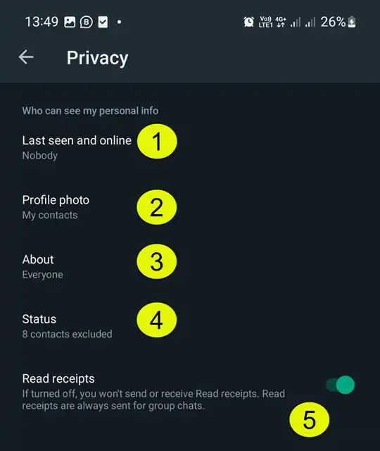 Privacy Control Options