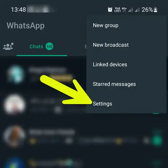 Settings WhatsApp App