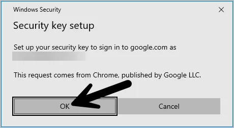 Security key setup on OS